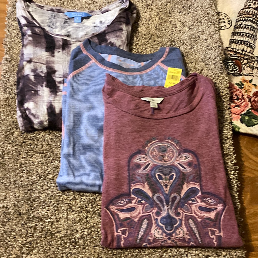 Lot Of 3 Shirts In Size S. All Long Sleeved. A Simply Vera, Nwt And 2 Pre-Worn.